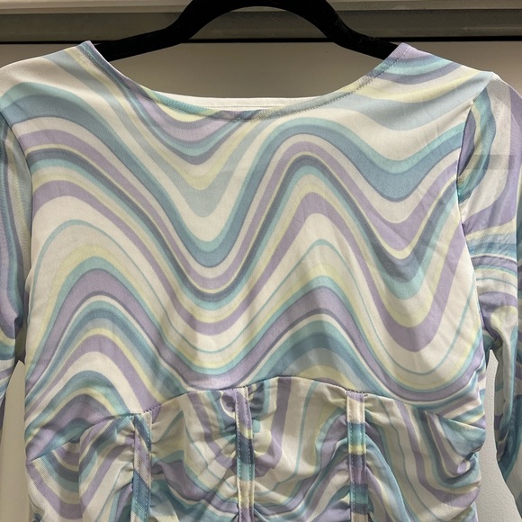 NWOT Madden NYC Sheer Corset Ruched Top - Picture 5 of 9